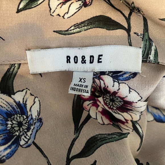 RO & DE Woman's Floral Pattern Button Down Long Sleeve Blouse Sz XS - Picture 6 of 8